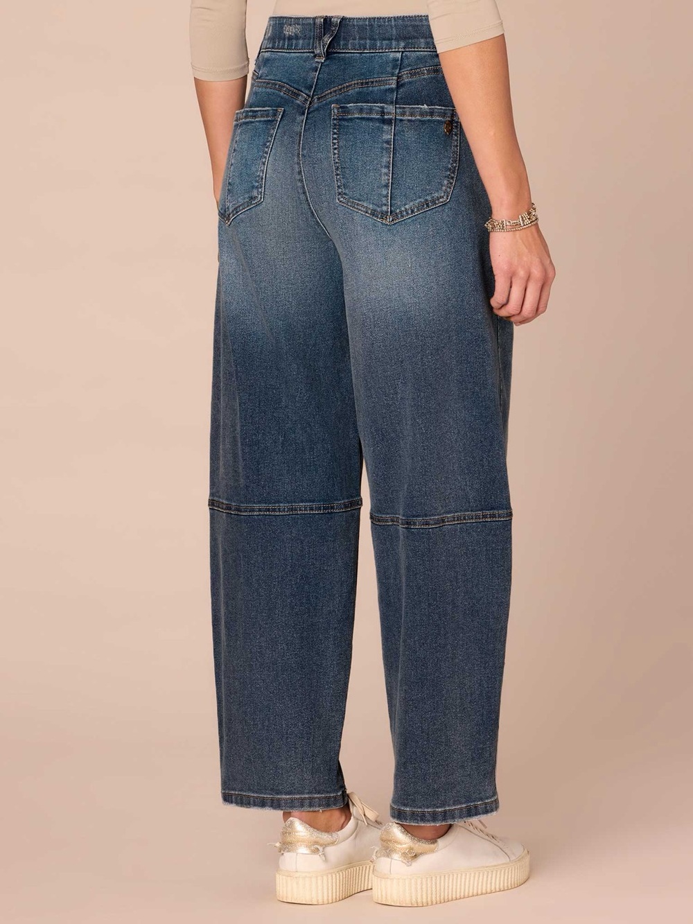 Democracy Skyrise Barrel Dark Blue Denim Jeans - Picture 1 of 12